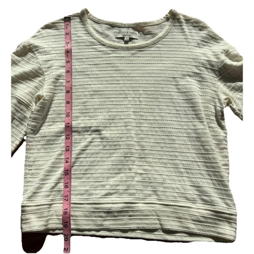 Madewell Texture & Thread Bubble Long Sleeve Top Women Size XS Cream Blouse